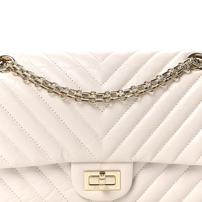 Chanel Aged Calfskin Chevron Quilted 2.55 Reissue 225 Flap Ivory 8 of 11