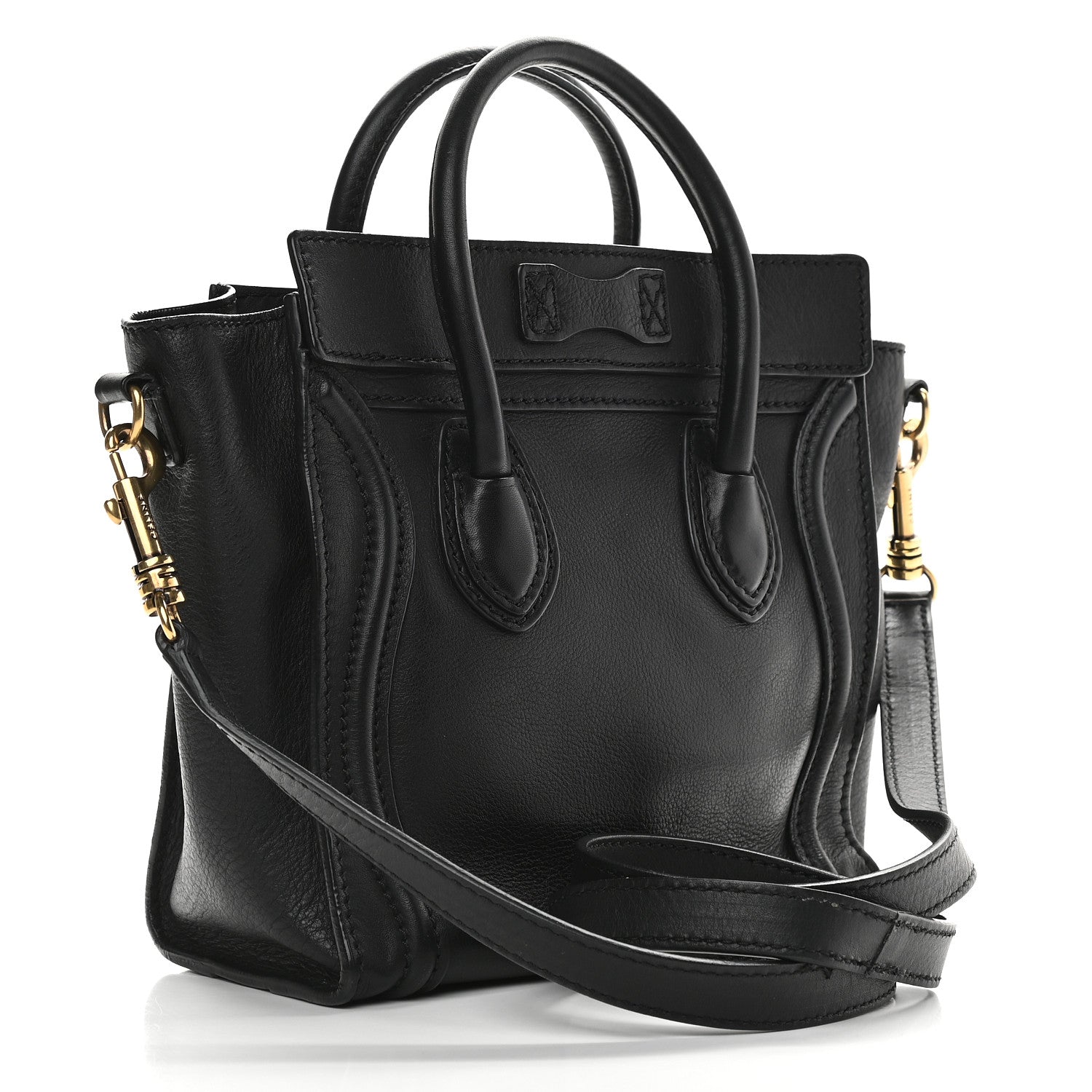 Celine Smooth Calfskin Nano Luggage Black 3 of 10
