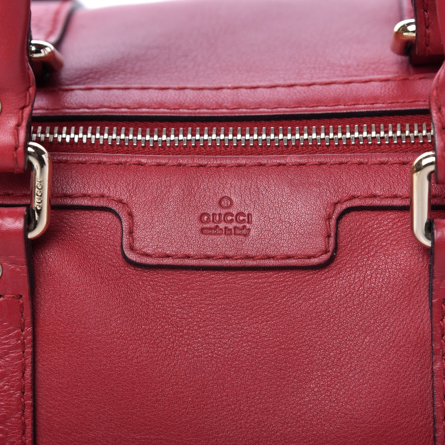 Gucci Calfskin Microguccissima Trim Medium Boston Raspberry Red 10 of 10