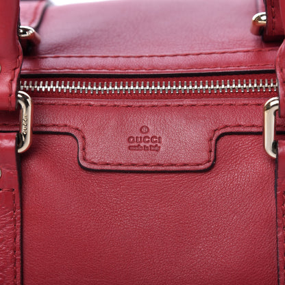 Gucci Calfskin Microguccissima Trim Medium Boston Raspberry Red 10 of 10