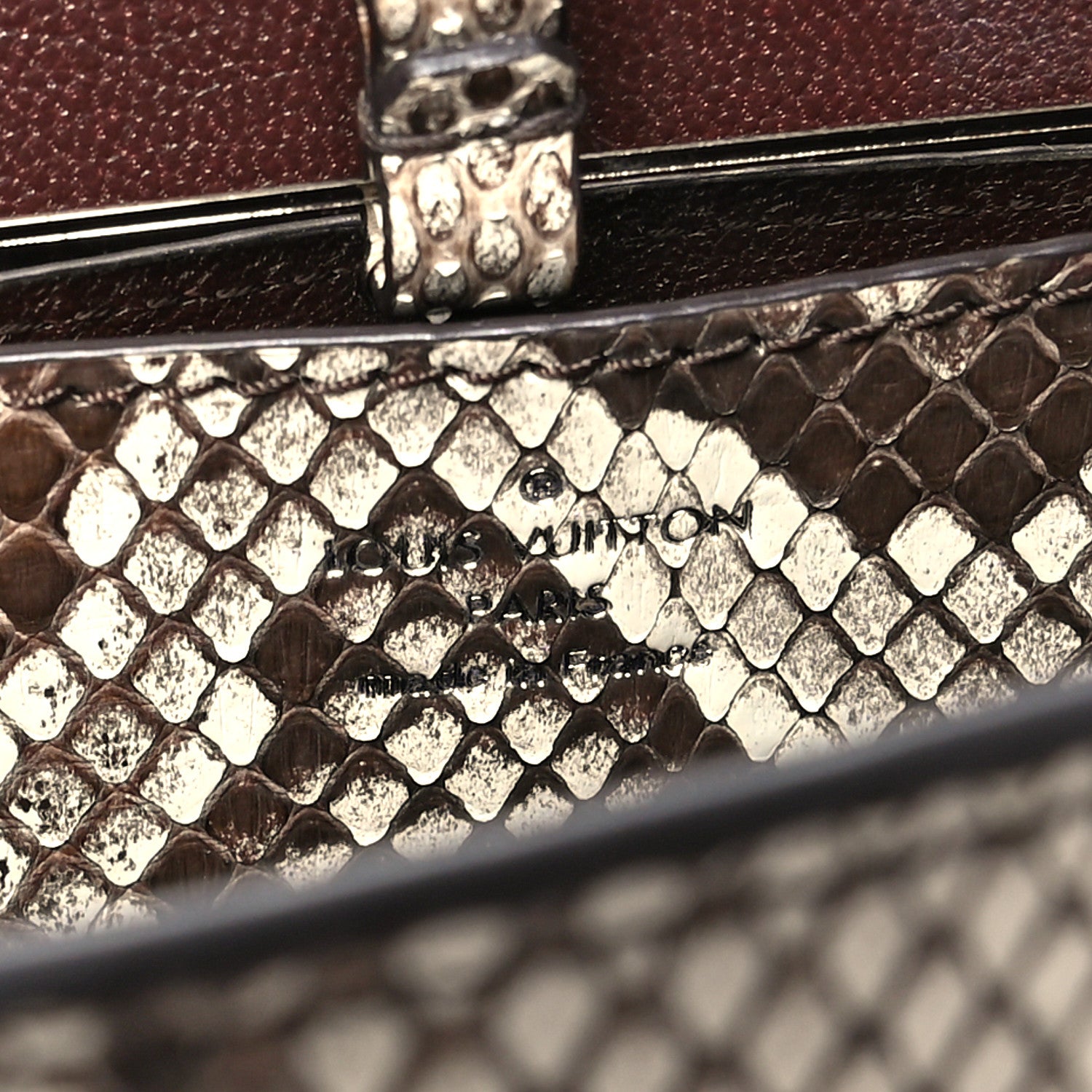 Louis Vuitton Snakeskin Twist Shoulder Bag MM Brown 6 of 9