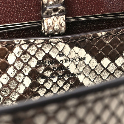 Louis Vuitton Snakeskin Twist Shoulder Bag MM Brown 6 of 9