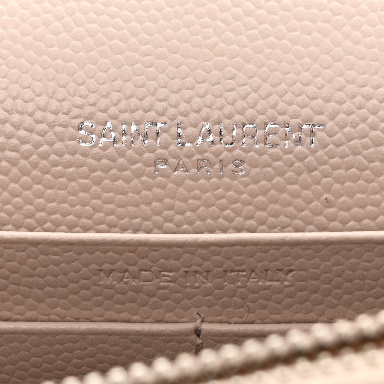 Saint Laurent Grain De Poudre Matelasse Chevron Monogram Envelope Chain Wallet Washed Pale Pink 6 of 10