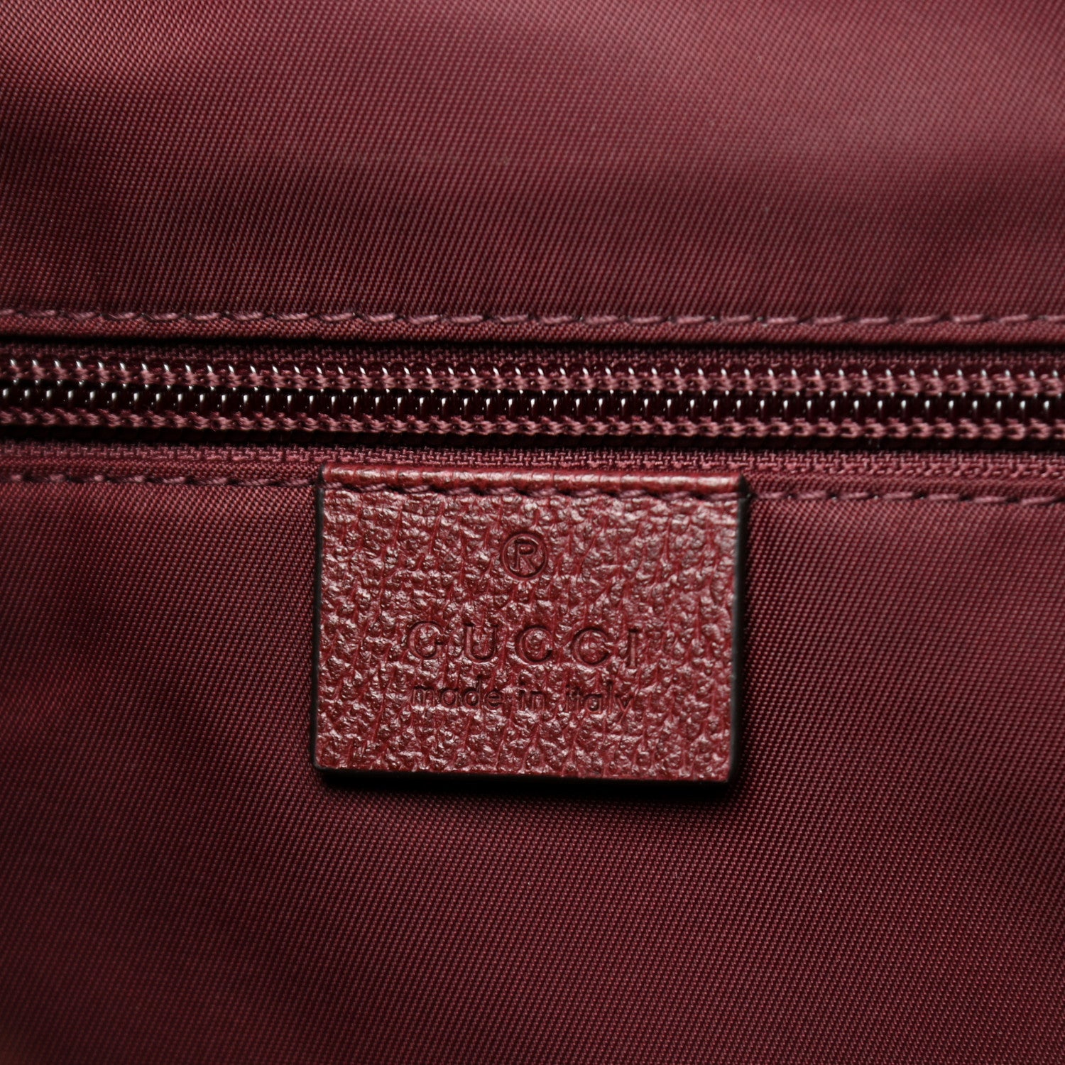 Gucci GG Monogram Script Logo Large Double Pocket Backpack Sahara Rubino Bordeaux 11 of 16