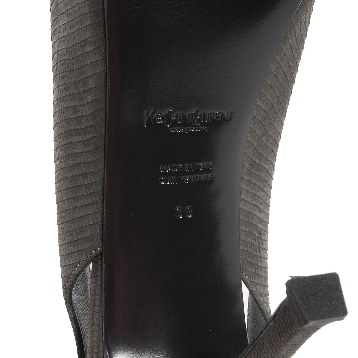 Saint Laurent Suede Tribtoo 80 Slingback Pumps 39 Anthracite 6 of 7