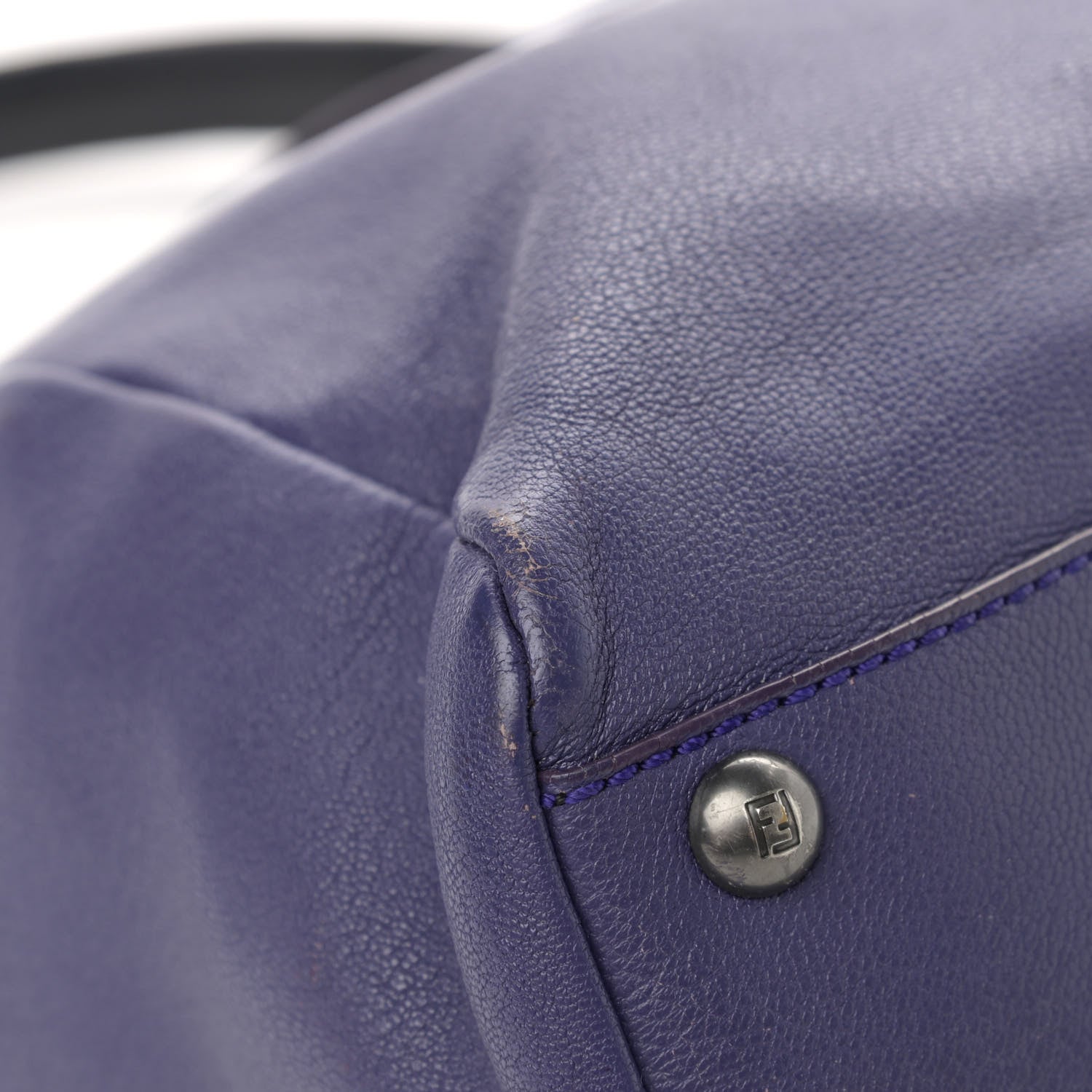 Fendi Goatskin Zucca Medium Peekaboo Iconic Satchel Purple 14 of 19