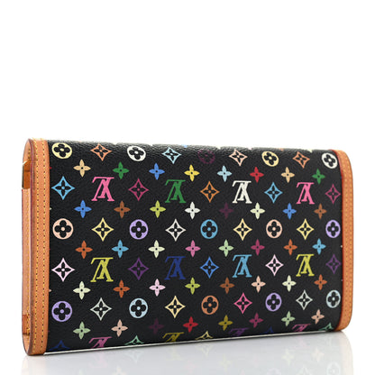 Louis Vuitton Monogram Multicolor Porte Tresor International Wallet Black 3 of 7
