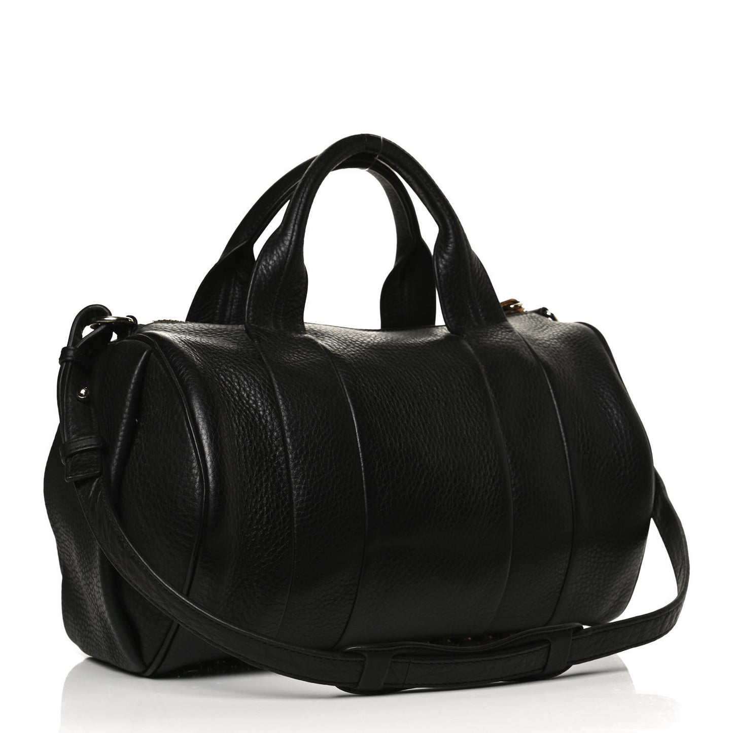 Pebbled Lambskin Rocco Black Pale Gold Hardware