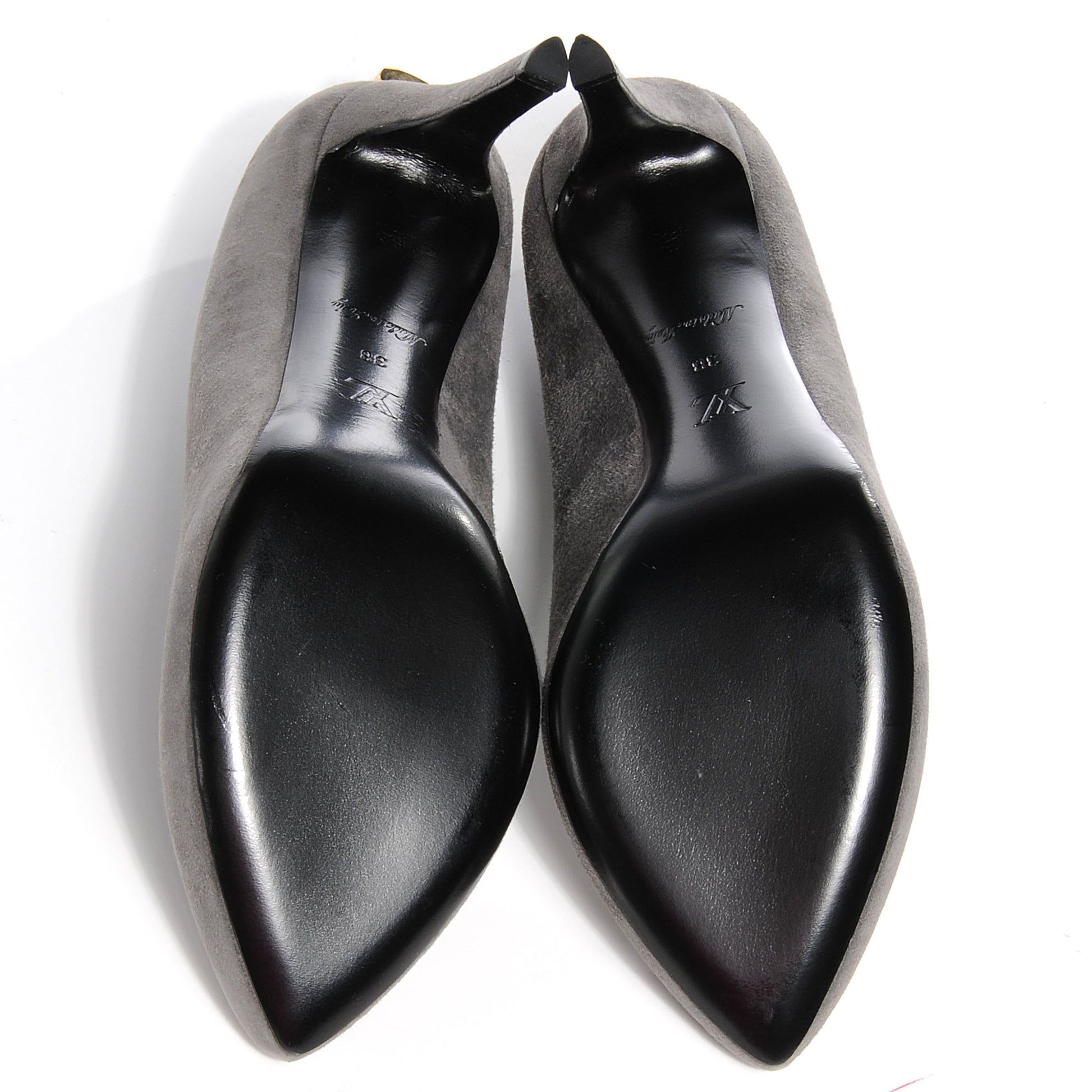 Louis Vuitton Suede Oh Really Pumps 38 Grey 5 of 7