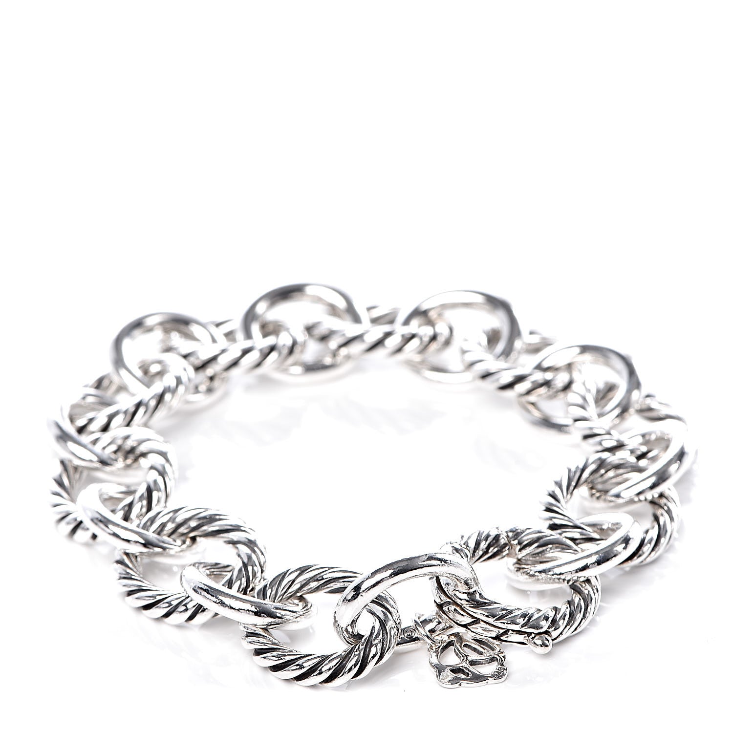 David Yurman Sterling Silver 12mm Large Oval Link Bracelet 3 of 4