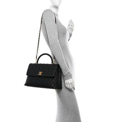 Chanel Caviar Quilted Medium Coco Handle Flap Black 2 of 11