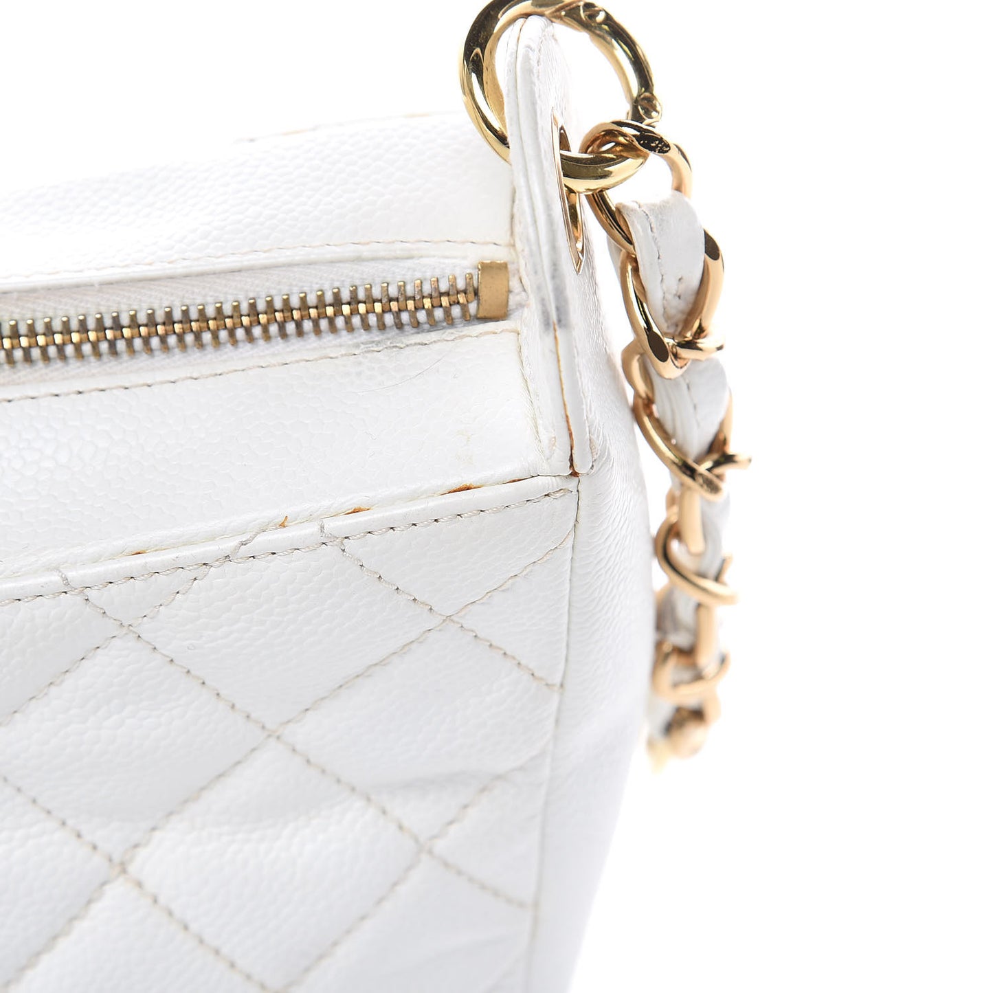 Caviar Quilted Hobo White
