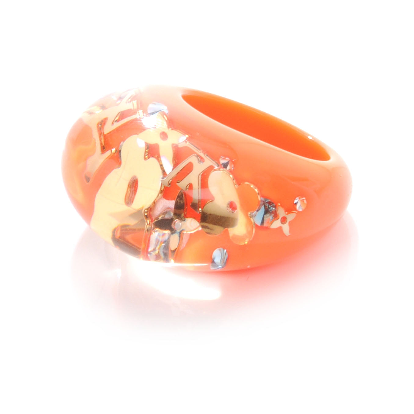 Inclusion Ring Medium 7 Orange Sunset