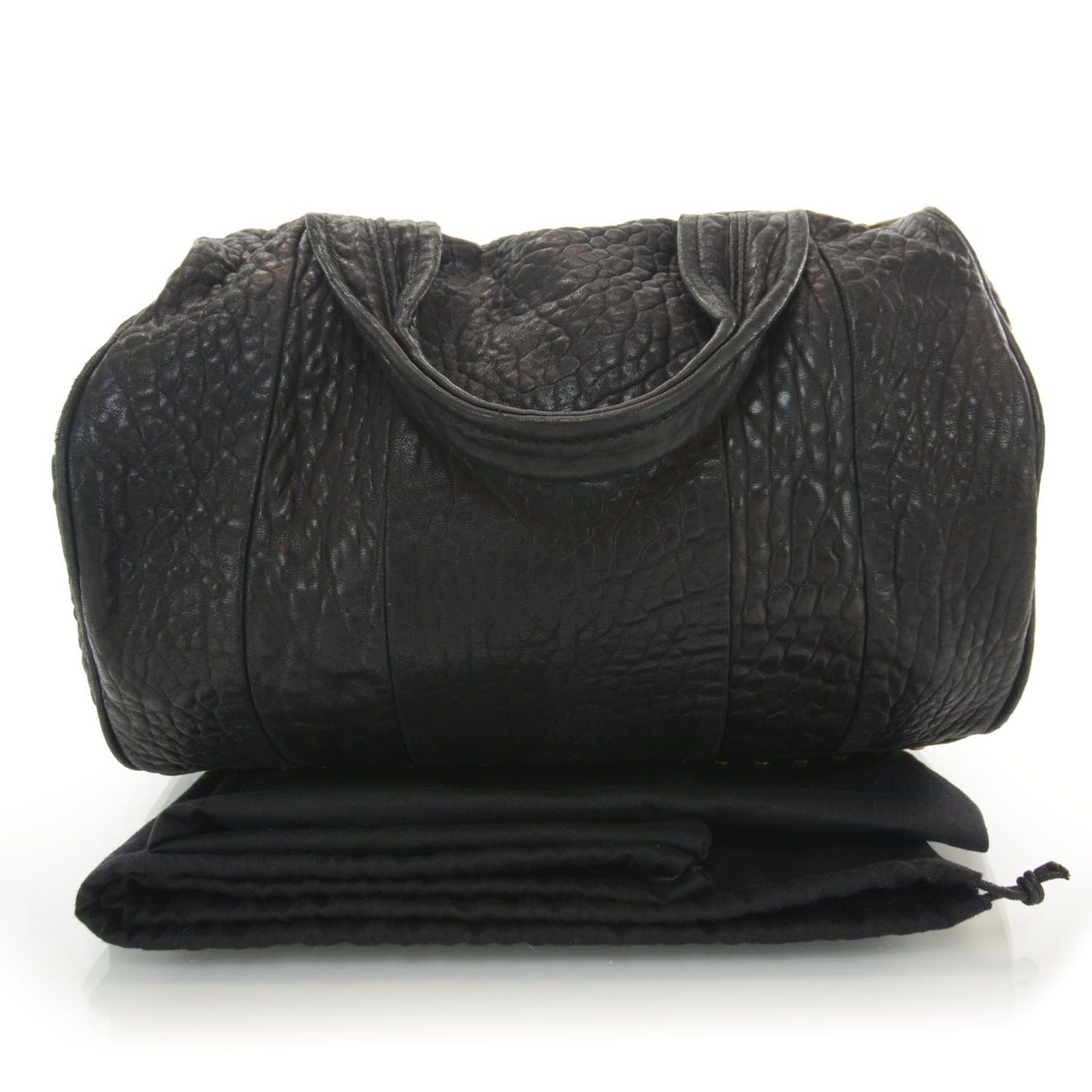 Leather Rocco w Gold Hardware Black
