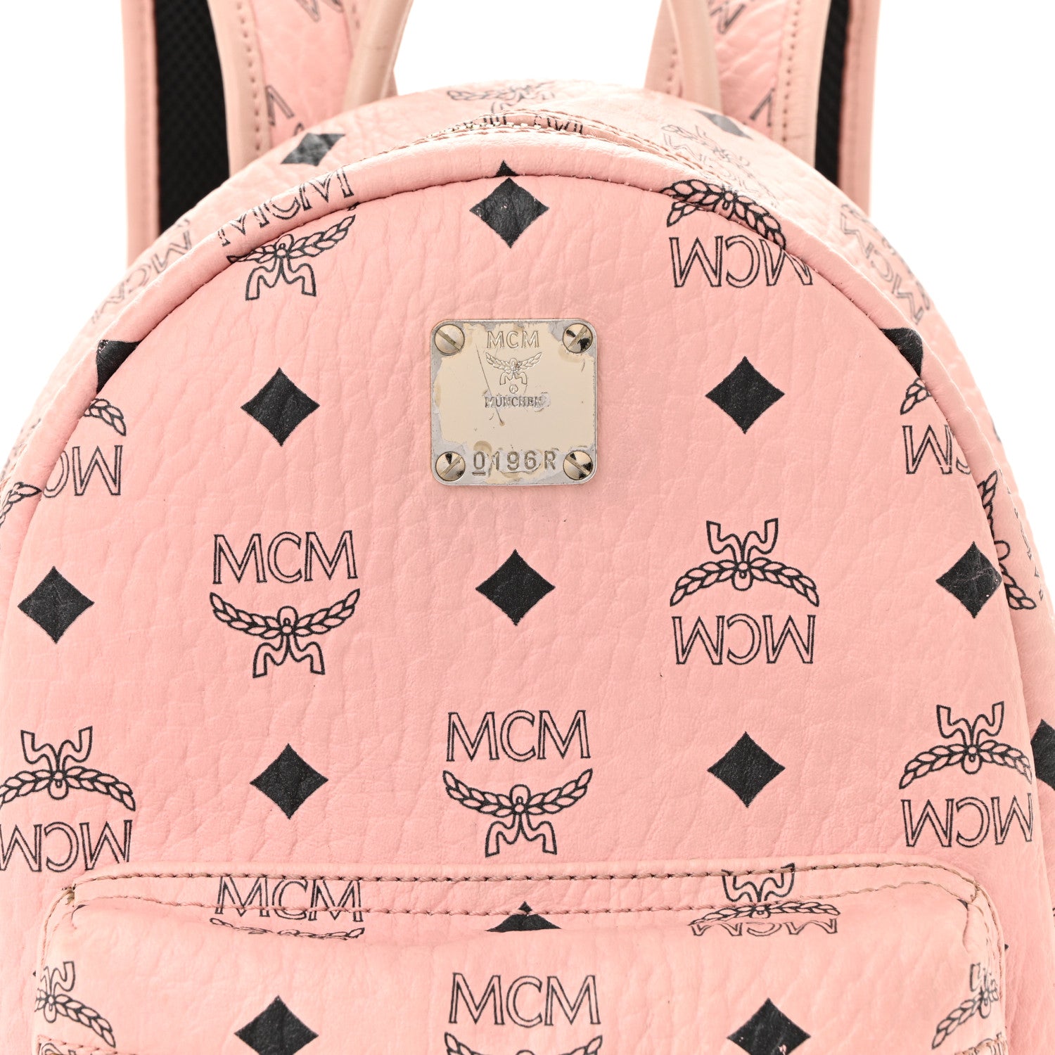 MCM Visetos Outline Stud Mini Stark Backpack Soft Pink 1846835
