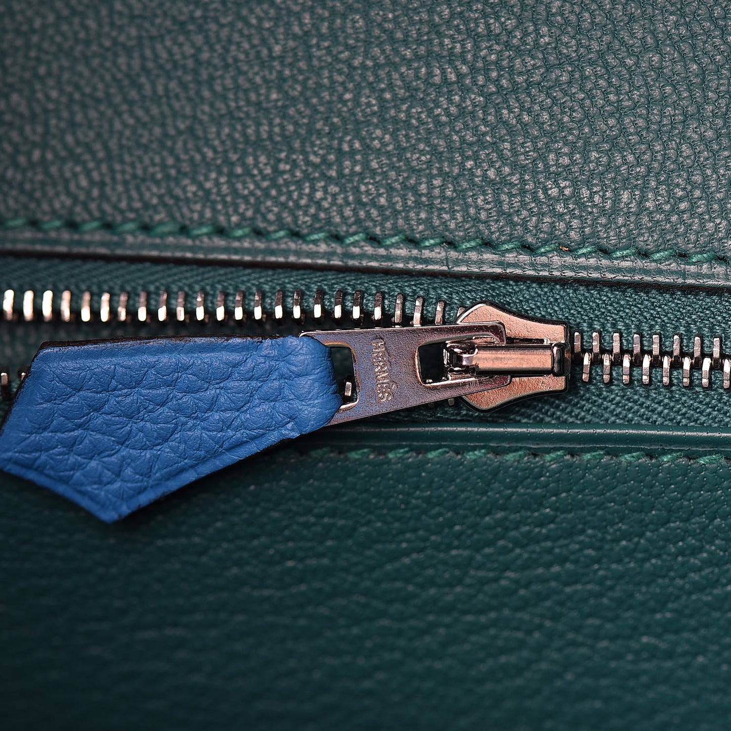 Togo Verso Birkin 35 Bleu Zanzibar Malachite