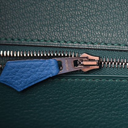 Hermes Togo Verso Birkin 35 Bleu Zanzibar Malachite 17 of 37