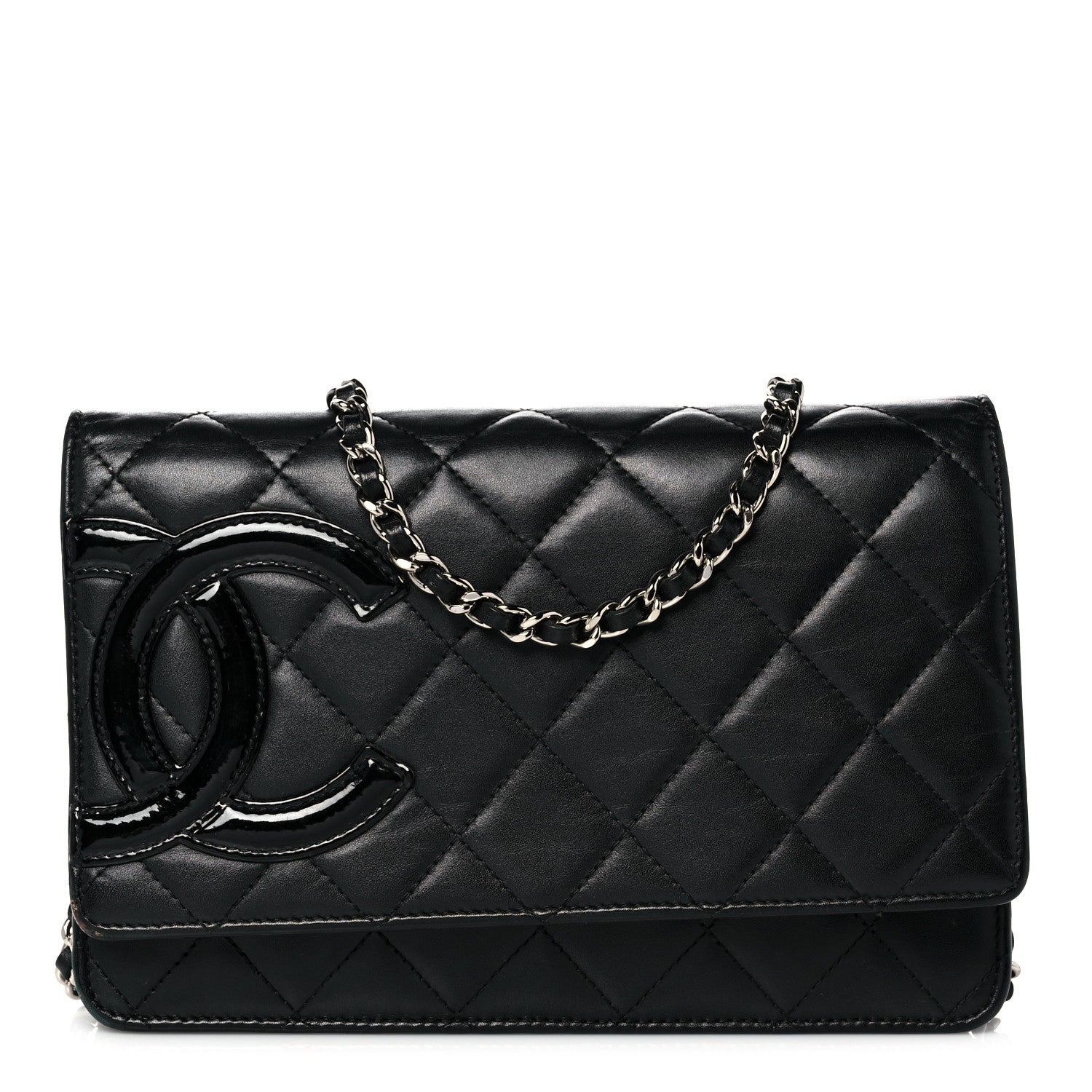 Chanel Calfskin Quilted Cambon Wallet On Chain WOC Black 1 of 15