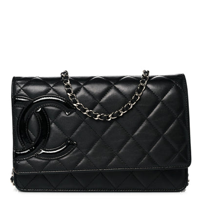 Chanel Calfskin Quilted Cambon Wallet On Chain WOC Black 1 of 15
