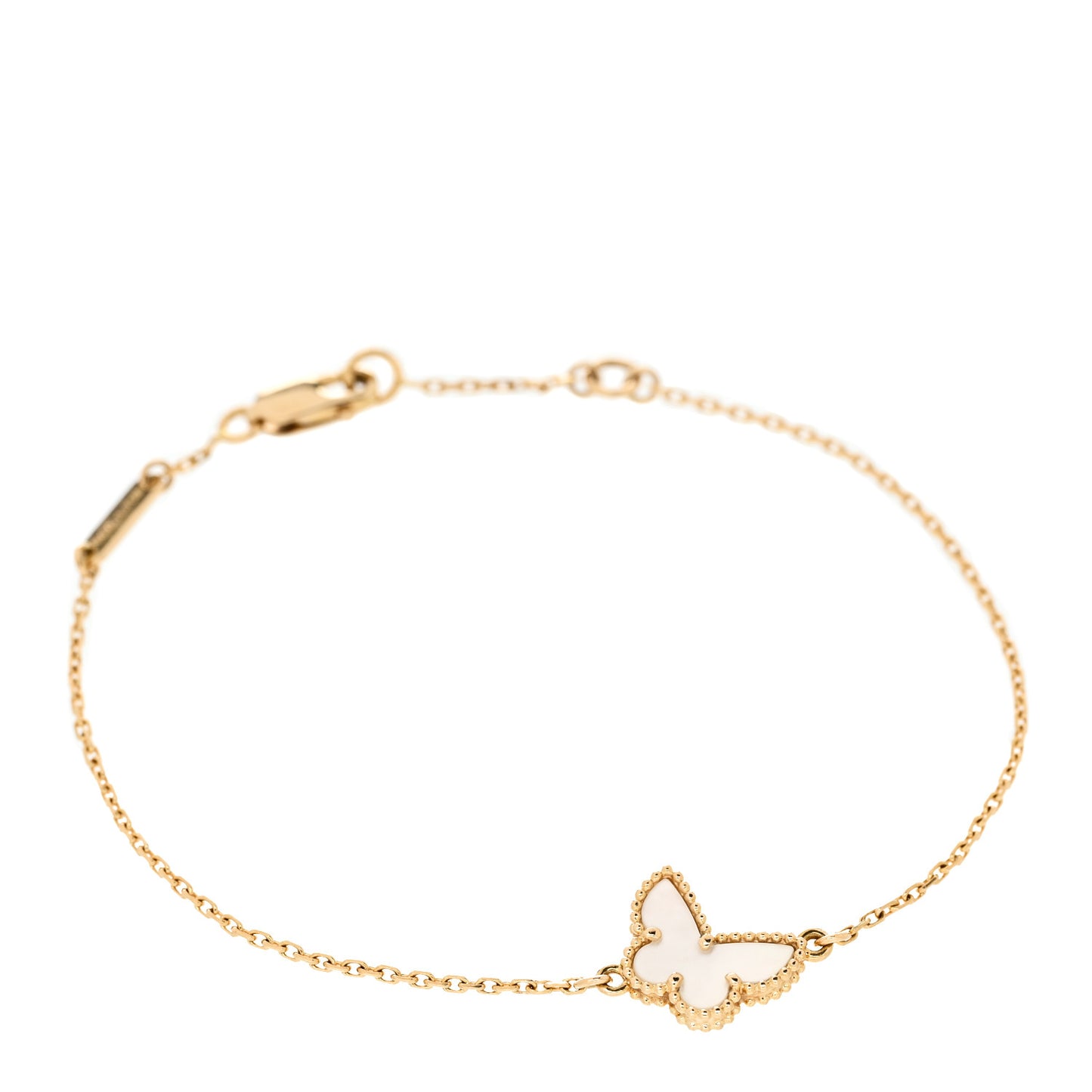 18K Yellow Gold Mother of Pearl Sweet Alhambra Butterfly Bracelet