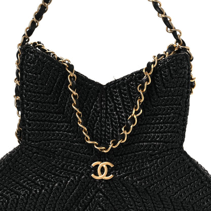 Chanel Raffia Star Coco Beach Bag Black 8 of 10