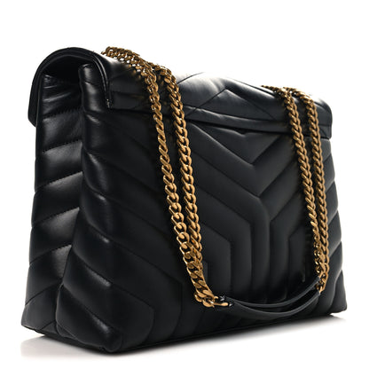 Saint Laurent Calfskin Y Quilted Monogram Medium Loulou Chain Satchel Black 3 of 10