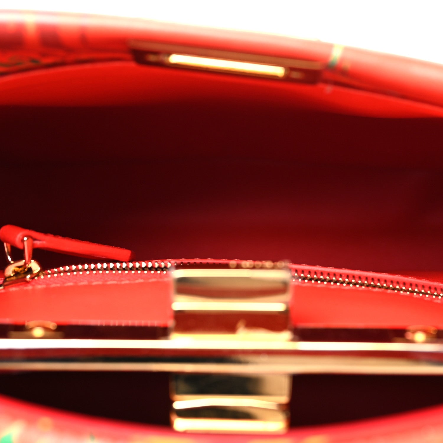 Fendi Nappa Marble Mini Peekaboo Iconic Satchel Rosso Multicolor 6 of 12