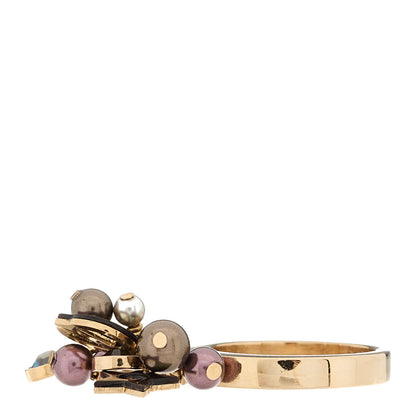 Christian Dior Metal Pearl Star Logo Ring 49 5 Rose Gold 3 of 6