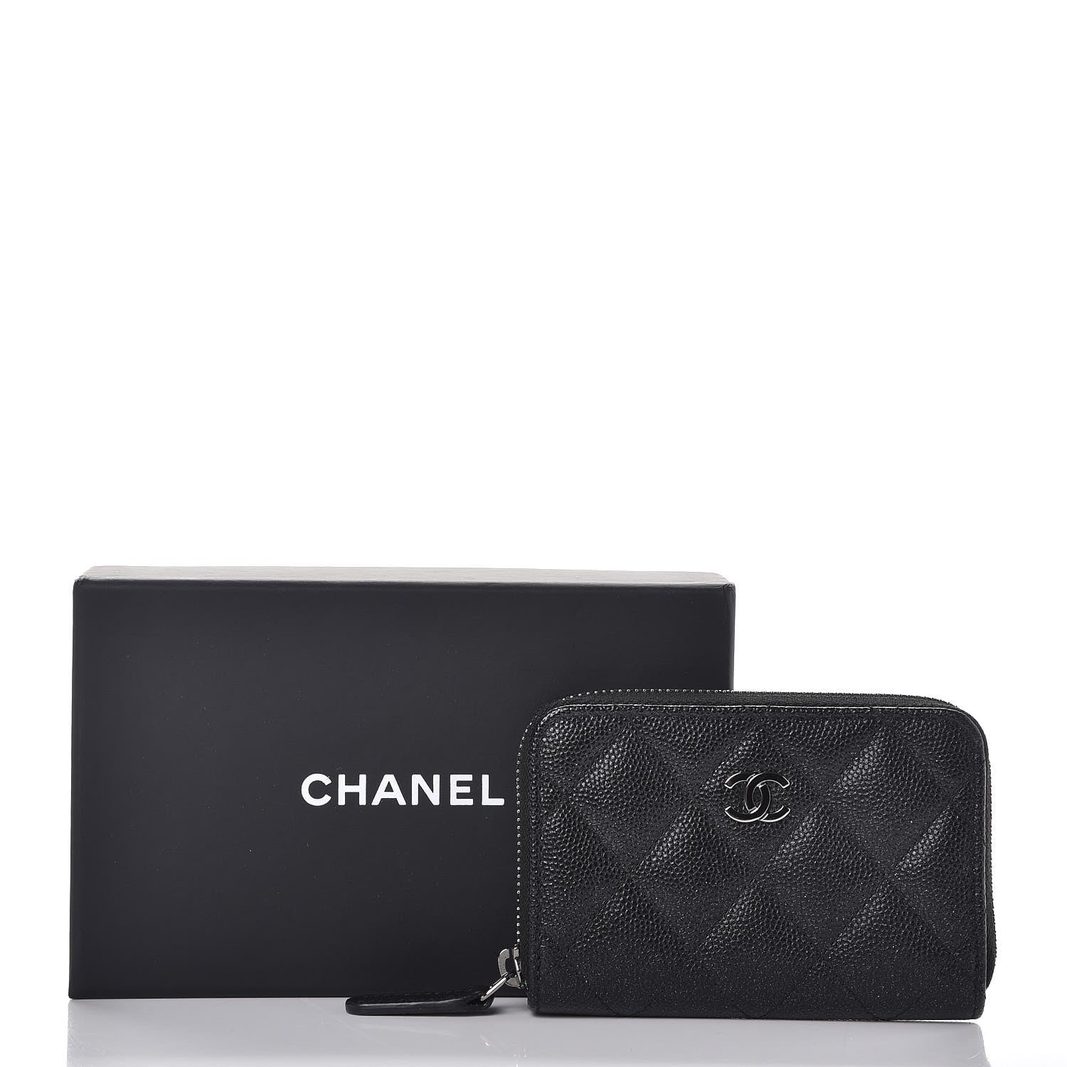 Chanel Iridescent Caviar Quilted Zip Coin Purse Black 8 of 8