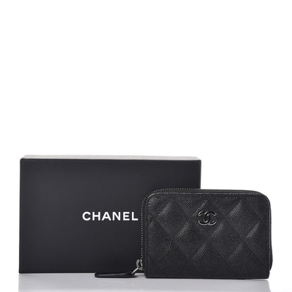 Chanel Iridescent Caviar Quilted Zip Coin Purse Black 8 of 8