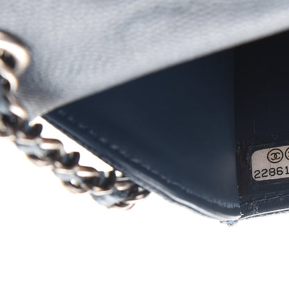 Chanel Caviar Quilted Extra Mini Wallet On Chain WOC Blue 9 of 10
