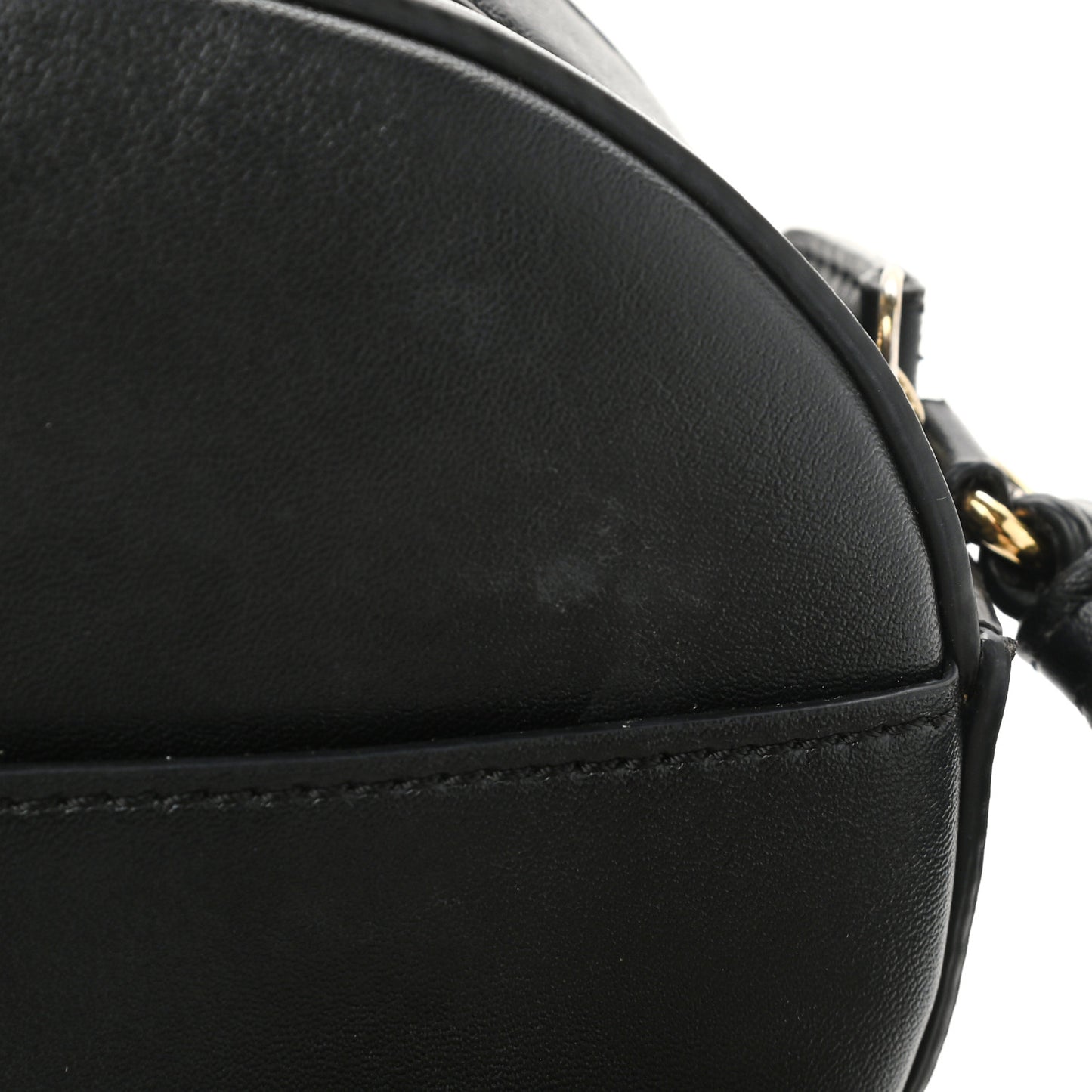 Eco Alter Nappa Perforated Round Logo Crossbody Black