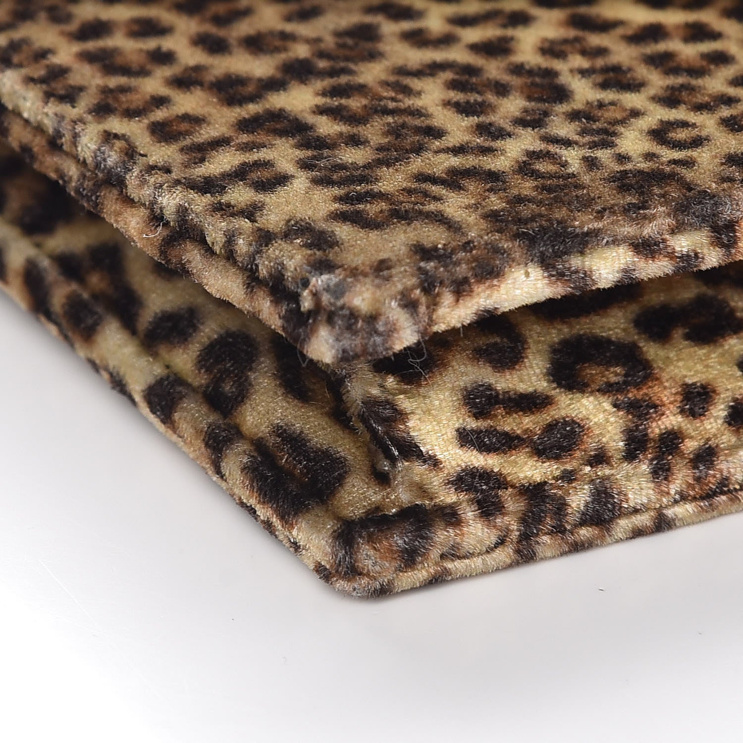 Saint Laurent Velvet Leopard Print Monogram Envelope Chain Wallet Black 5 of 11