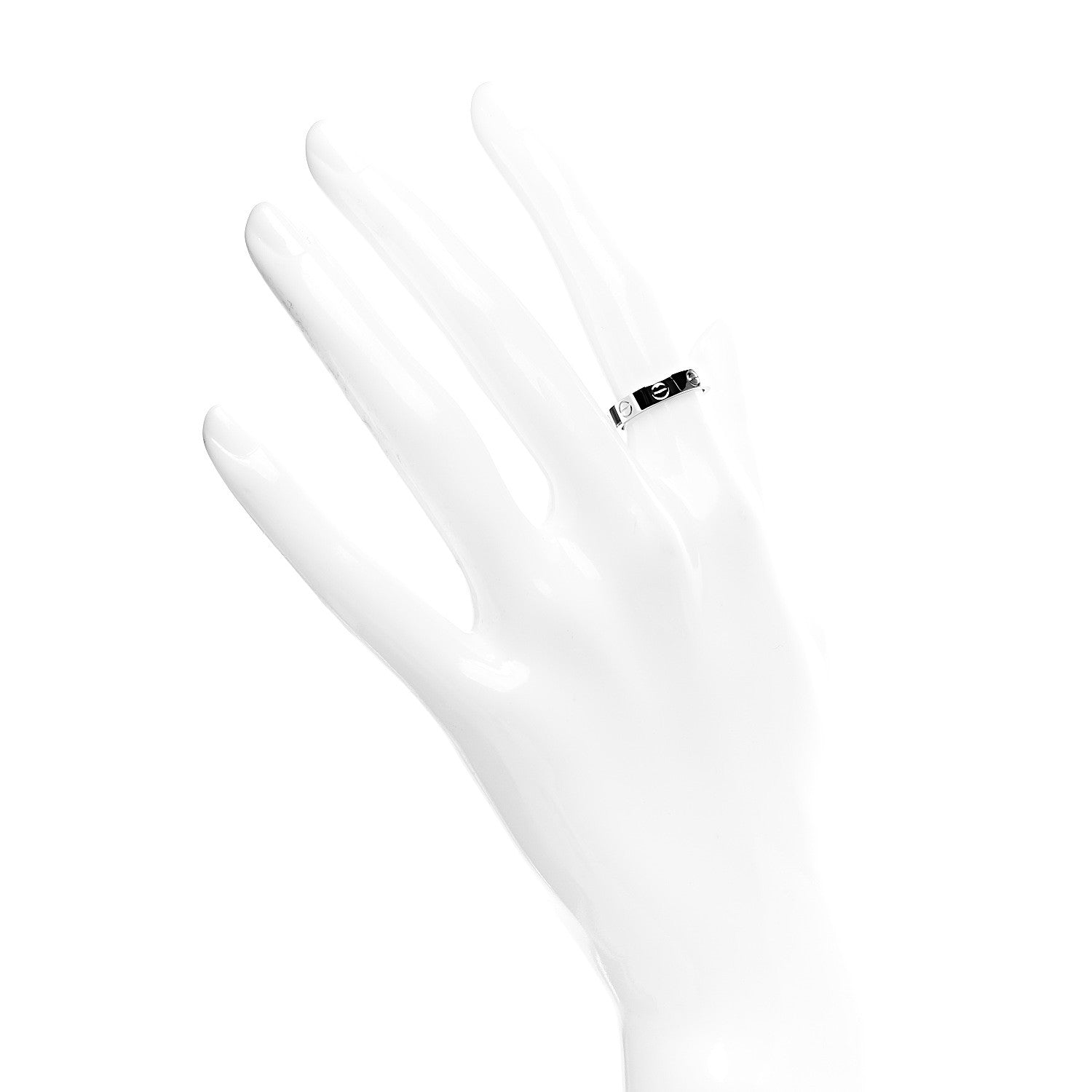 Cartier 18K White Gold 3.5mm LOVE Wedding Band Ring 48 4.5 2 of 5