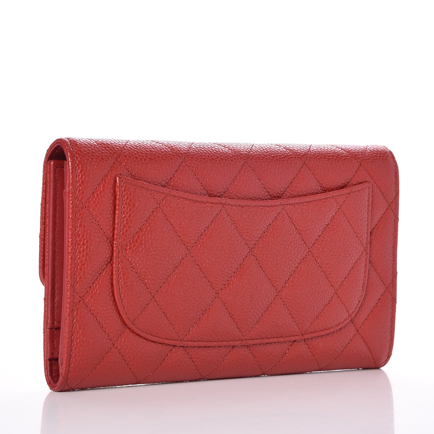 Chanel Caviar Quilted Large Flap Wallet Red 3 of 9