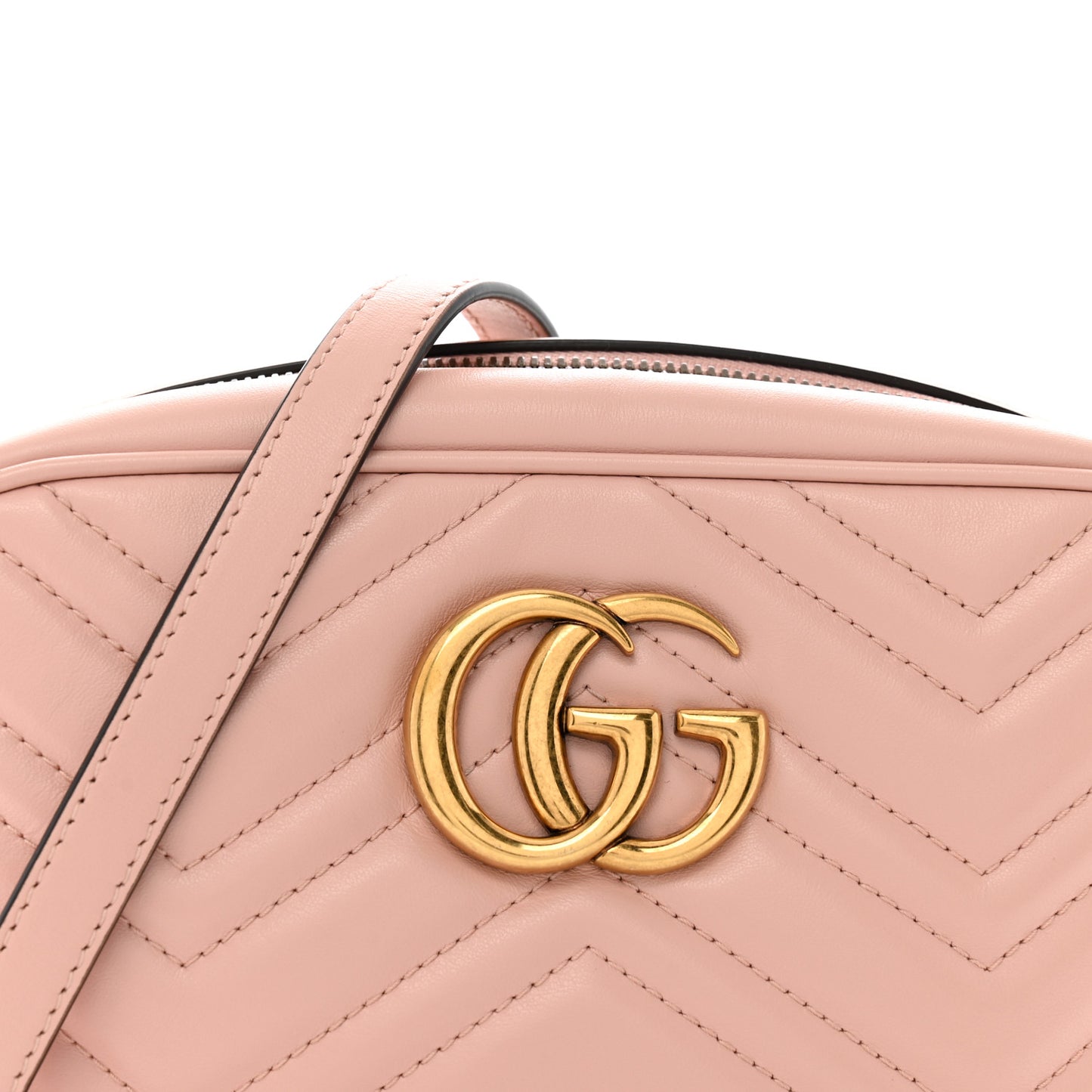 Calfskin Matelasse Small GG Marmont Chain Shoulder Bag Perfect Pink