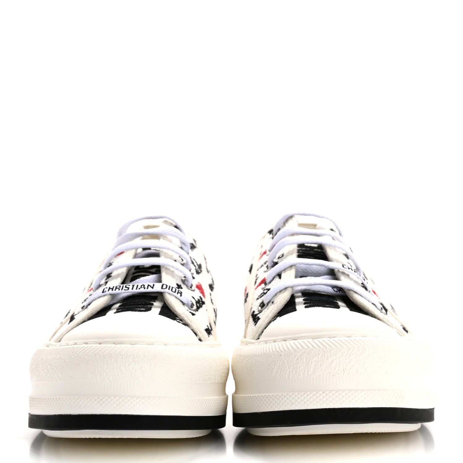 Christian Dior Canvas Dioramour Walk'N'Dior Low Top Sneakers 37 White Black 3 of 9