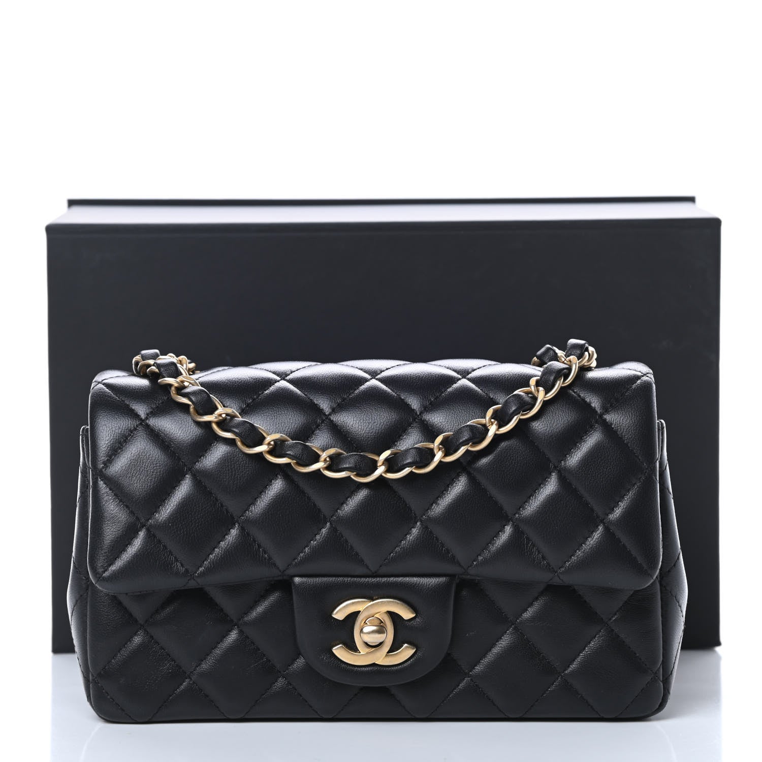 Chanel Lambskin Quilted Mini Rectangular Flap Black 15 of 15