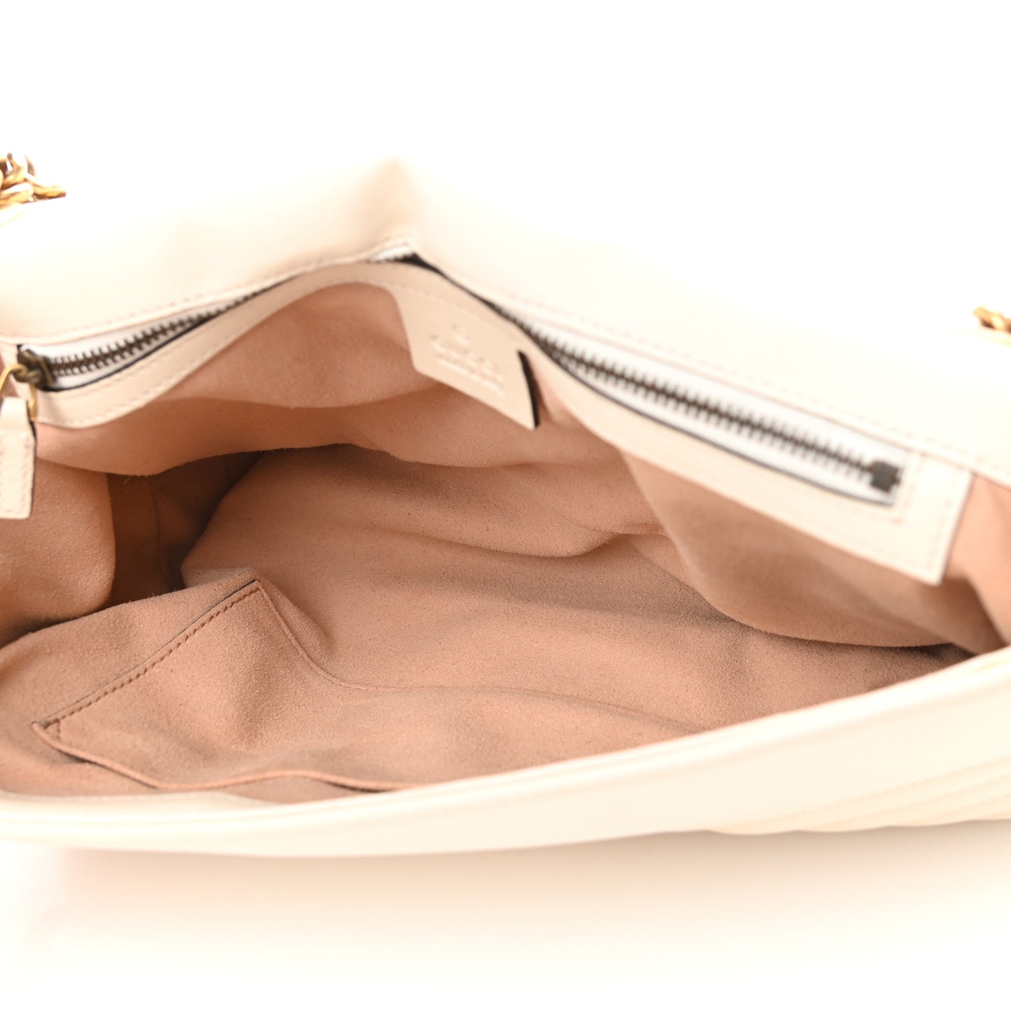 Calfskin Matelasse Medium GG Marmont Shoulder Bag White