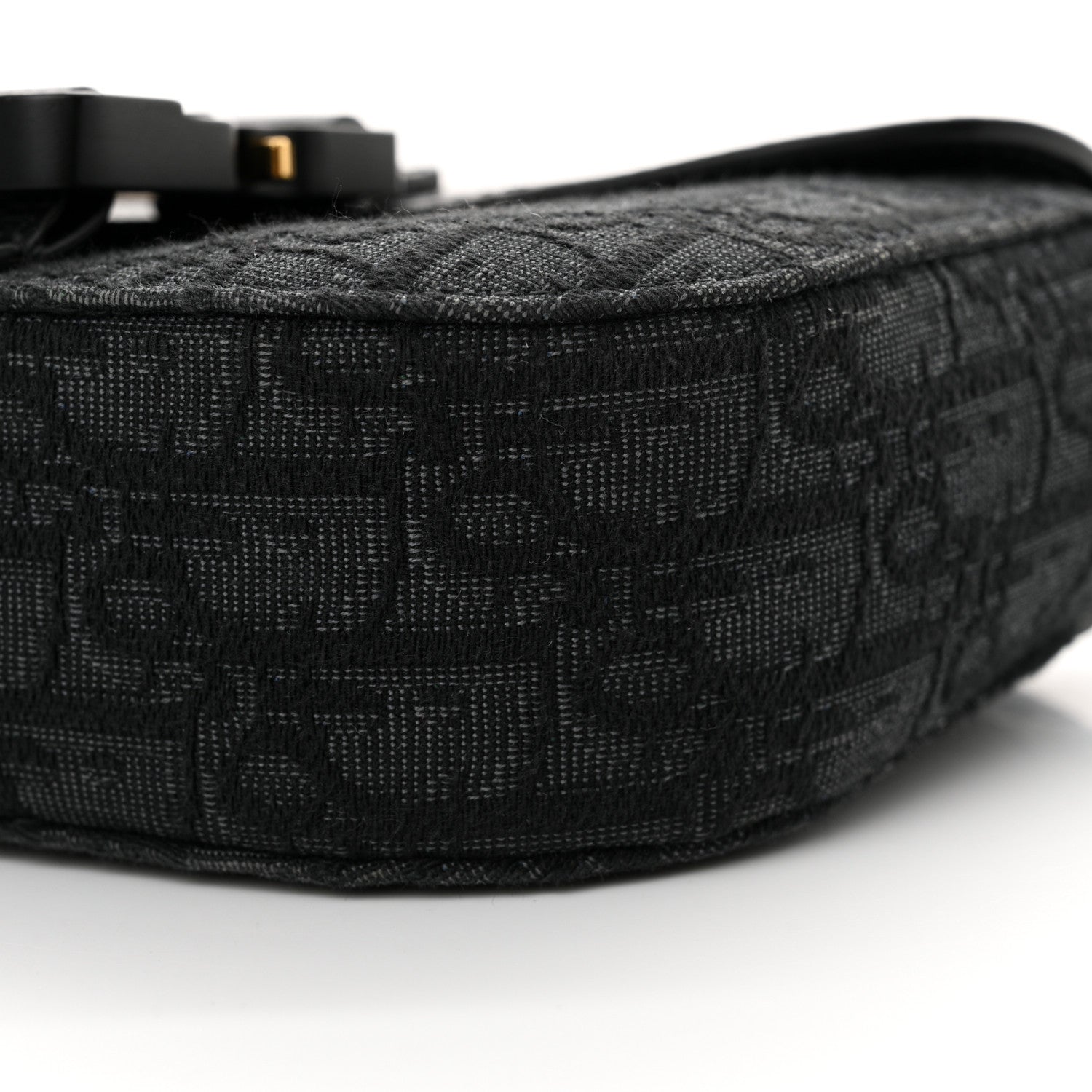 Christian Dior Oblique Jacquard Grained Calfskin Mini Saddle Messenger Bag With Flap Black 11 of 13