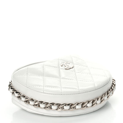 Chanel Lambskin Quilted Chain Around Pouch White 4 of 10