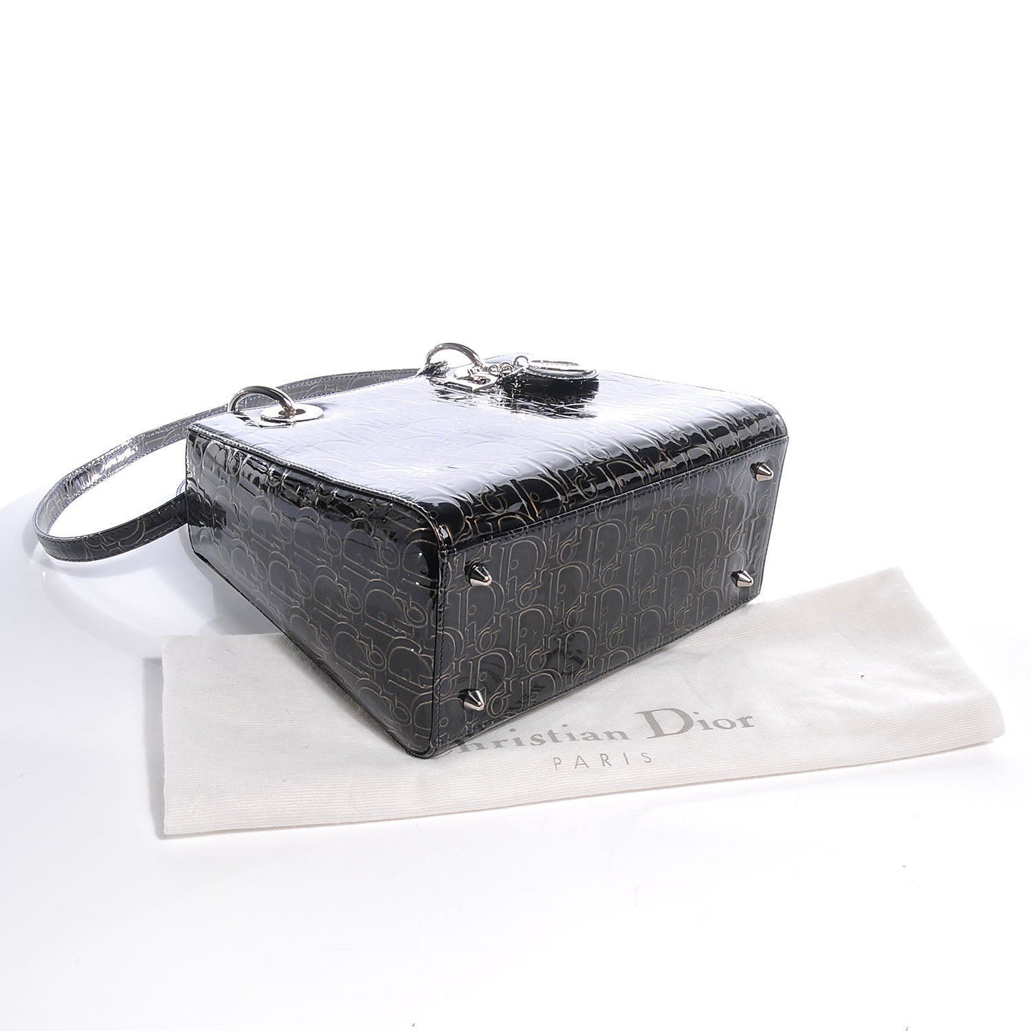Christian Dior Patent Diorissimo Medium Lady Dior Black 5 of 8