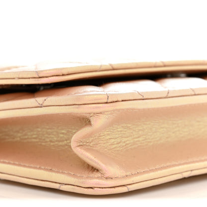 Chanel Iridescent Calfskin Quilted Wallet On Chain WOC Pink 9 of 12
