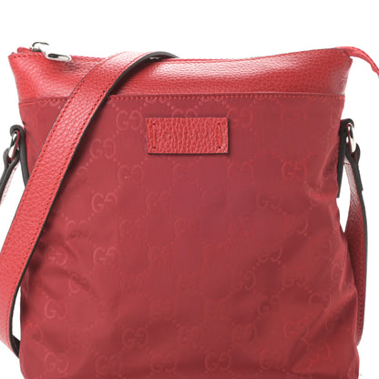 Gucci Nylon Monogram Dollar Calfskin Small Flat Messenger Bag Vibrant Red 8 of 10