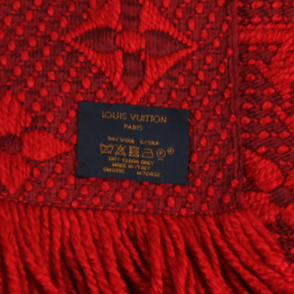 Louis Vuitton Wool Silk Logomania Scarf Cherry 3 of 3