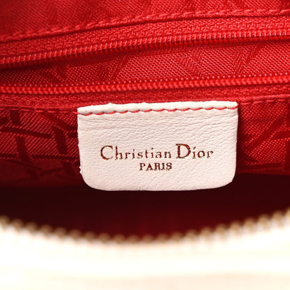 Christian Dior Metallic Nylon Cannage Medium Lady Dior White 6 of 9