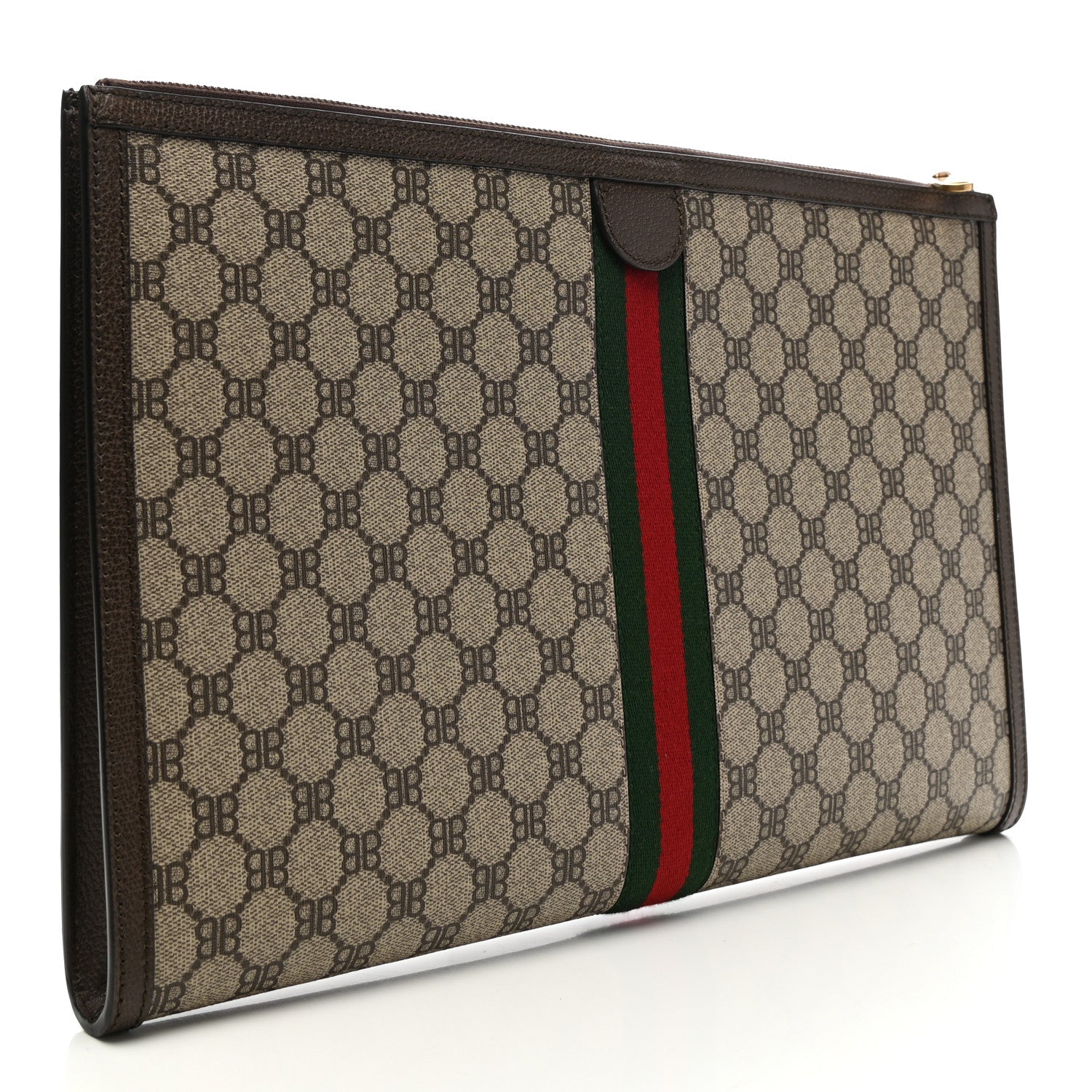 Gucci X BALENCIAGA BB Supreme Monogram Web Ophidia Laptop Pouch Beige New Acero 3 of 7