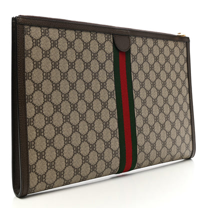 Gucci X BALENCIAGA BB Supreme Monogram Web Ophidia Laptop Pouch Beige New Acero 3 of 7
