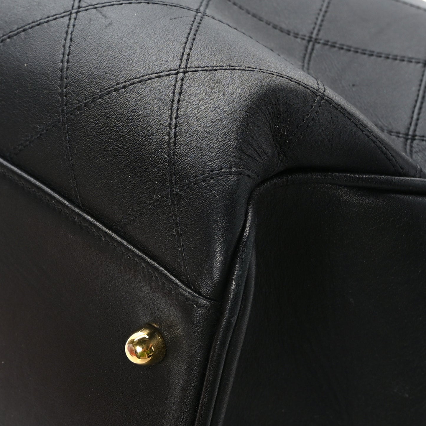 Calfskin Stitched XL Weekender Black