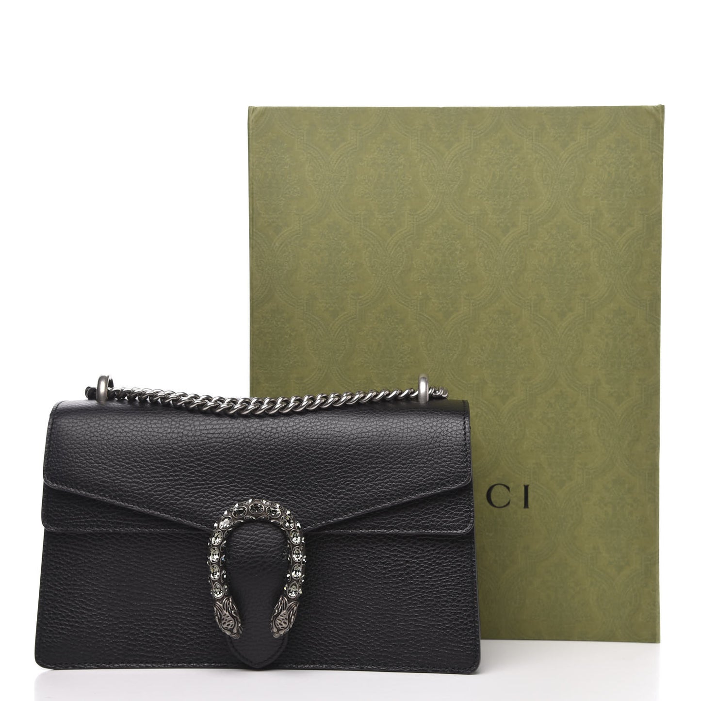 Pebbled Calfskin Small Dionysus Shoulder Bag Black